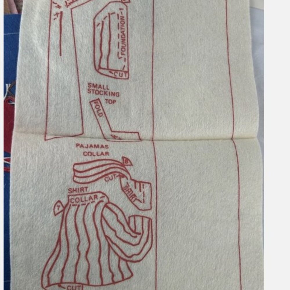 Vintage Edna Looney Felt Christmas Stocking Needleart Kit Praying Boy Open - Picture 6 of 7